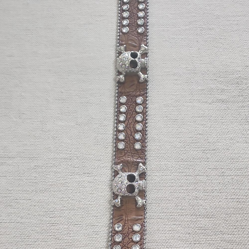 Brown Skull Embellished Belt - Picture 4 of 6
